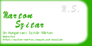 marton szitar business card